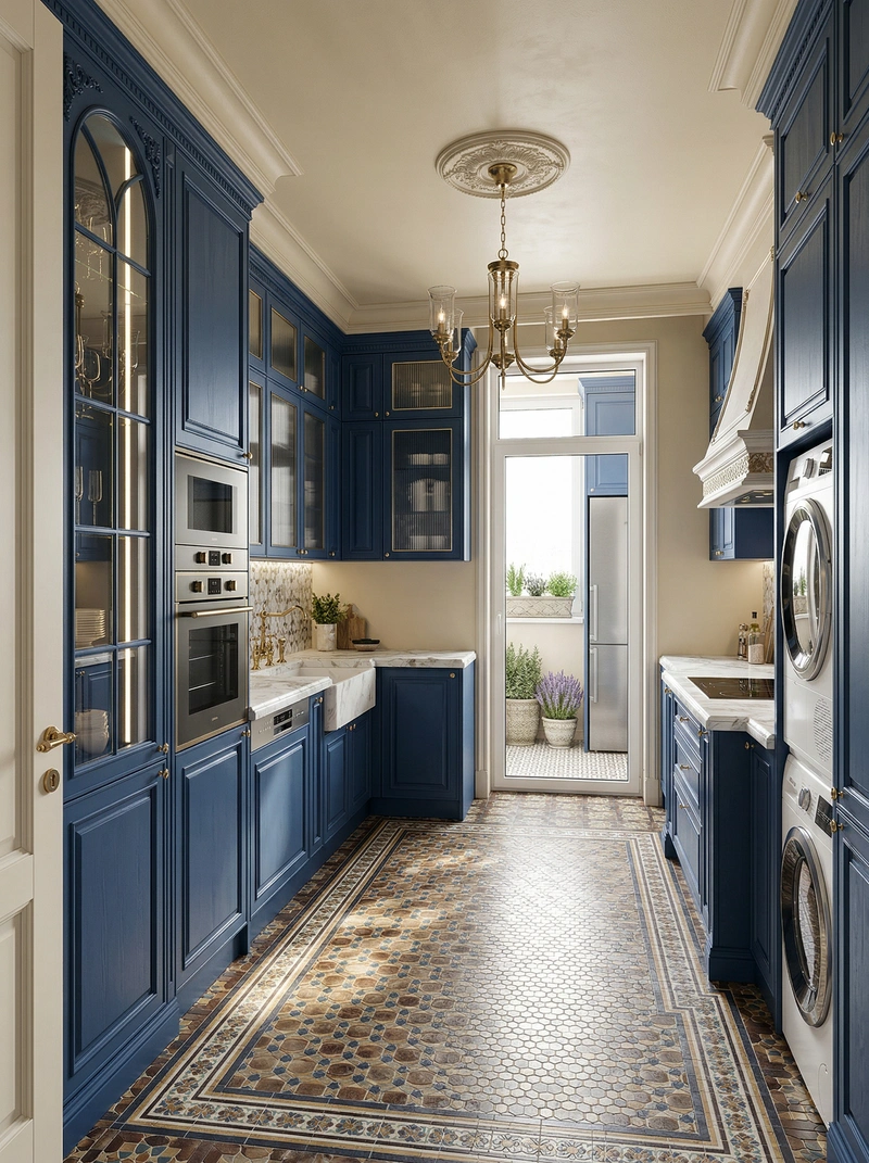 Дизайн интерьера в стиле Британский — Кухня от нейросети RoomGPT