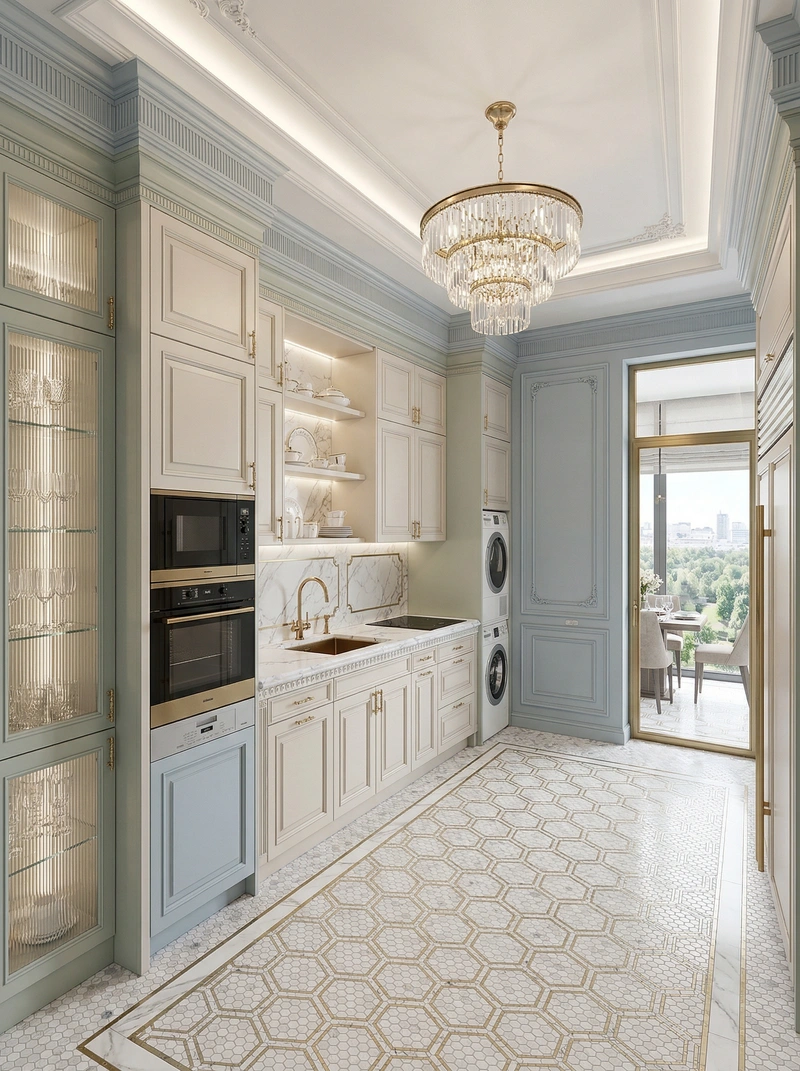 Дизайн интерьера в стиле Неоклассика — Кухня от нейросети RoomGPT