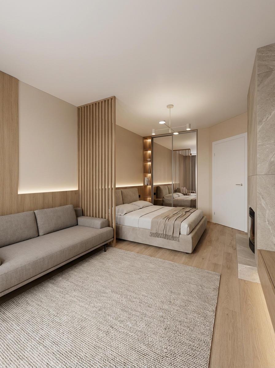 Дизайн спальни в стиле Минимализм — фото интерьера от нейросети RoomGPT