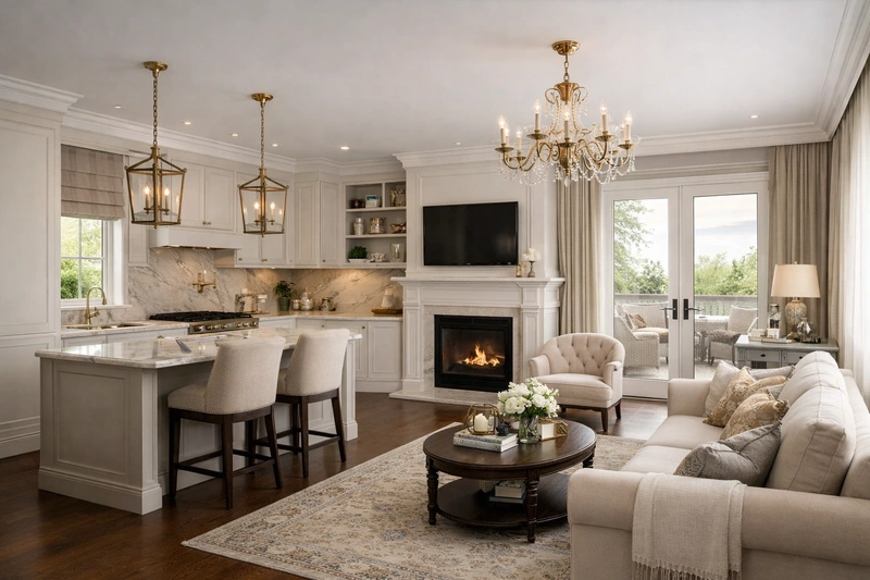 Дизайн кухни в стиле Классика — фото интерьера от нейросети RoomGPT