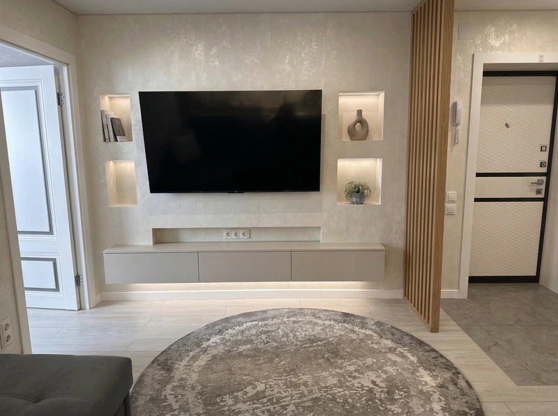 Дизайн интерьера в стиле Минимализм — Гостиная от нейросети RoomGPT