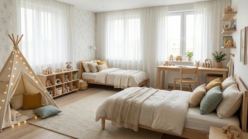 Дизайн интерьера в стиле Хюгге — Детская от нейросети RoomGPT