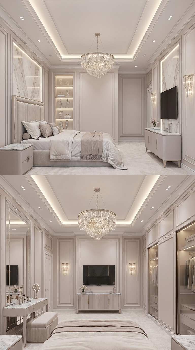 Дизайн спальни в стиле Классика — фото интерьера от нейросети RoomGPT