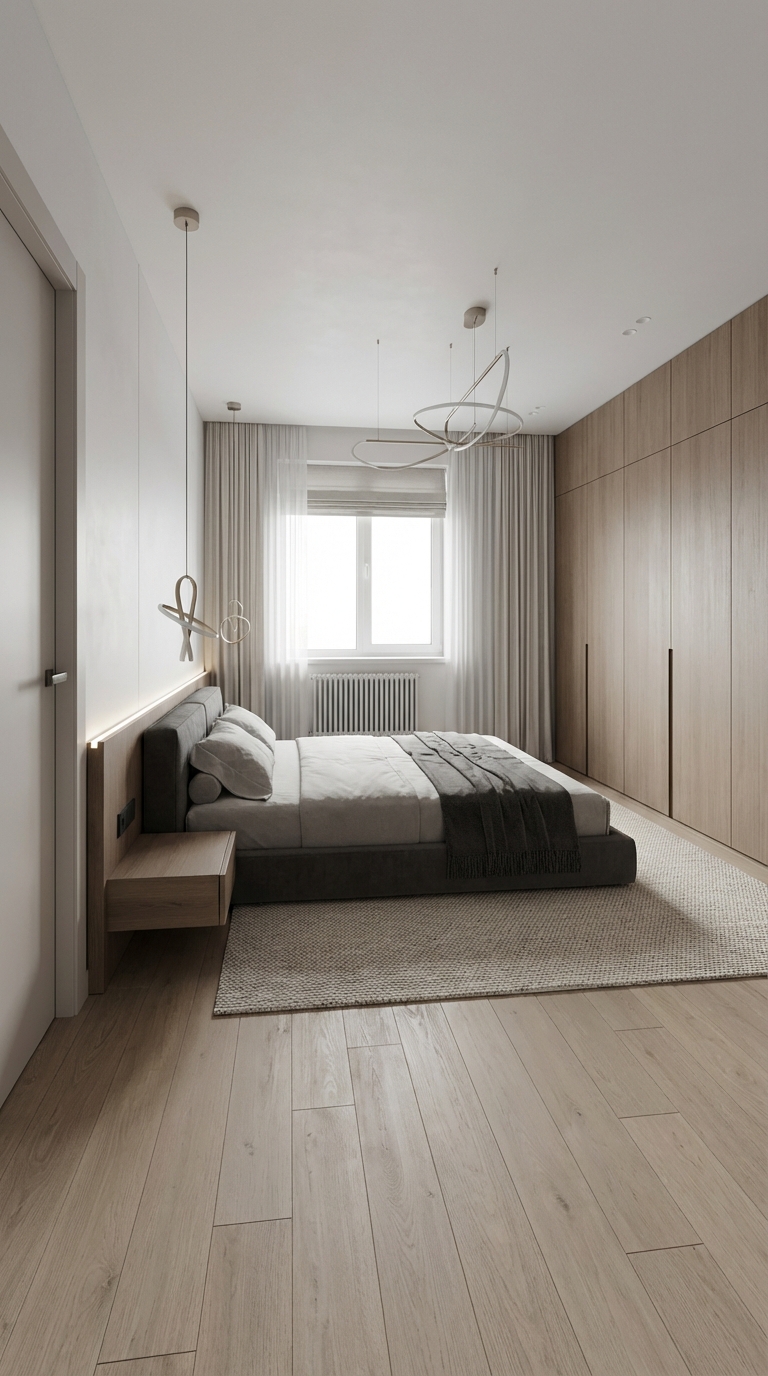 Дизайн спальни в стиле Минимализм — фото интерьера от нейросети RoomGPT