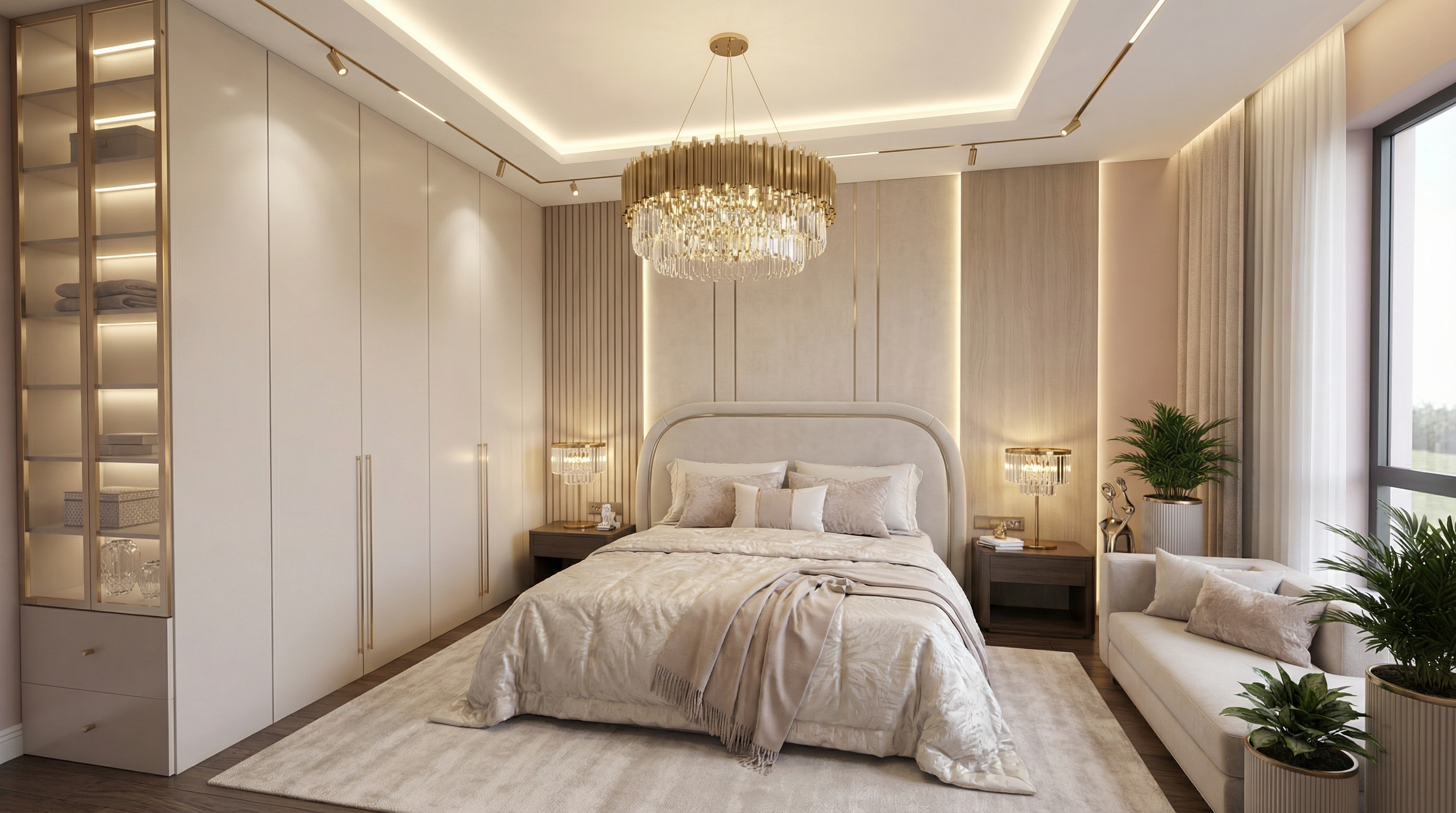 Дизайн спальни в стиле Неоклассика — фото интерьера от нейросети RoomGPT