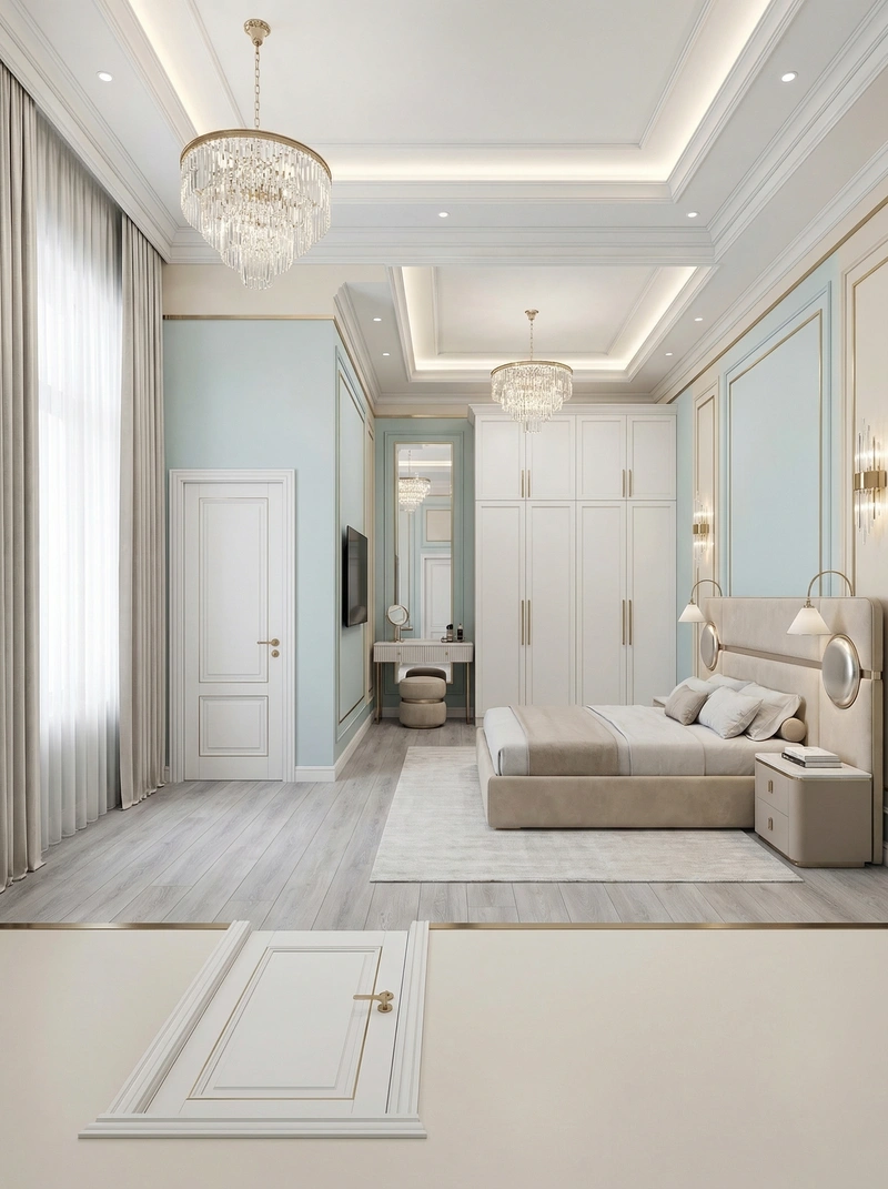 Дизайн интерьера в стиле Неоклассика — Спальня от нейросети RoomGPT