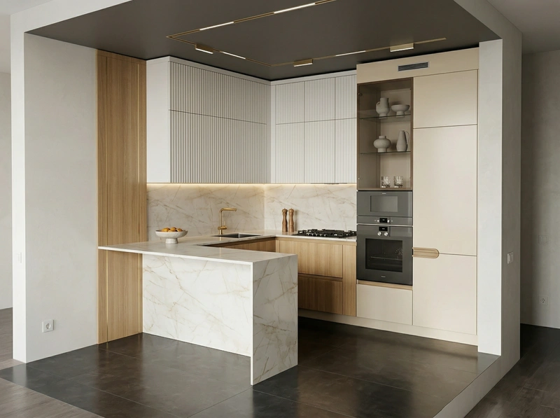 Дизайн кухни в стиле Минимализм — фото интерьера от нейросети RoomGPT