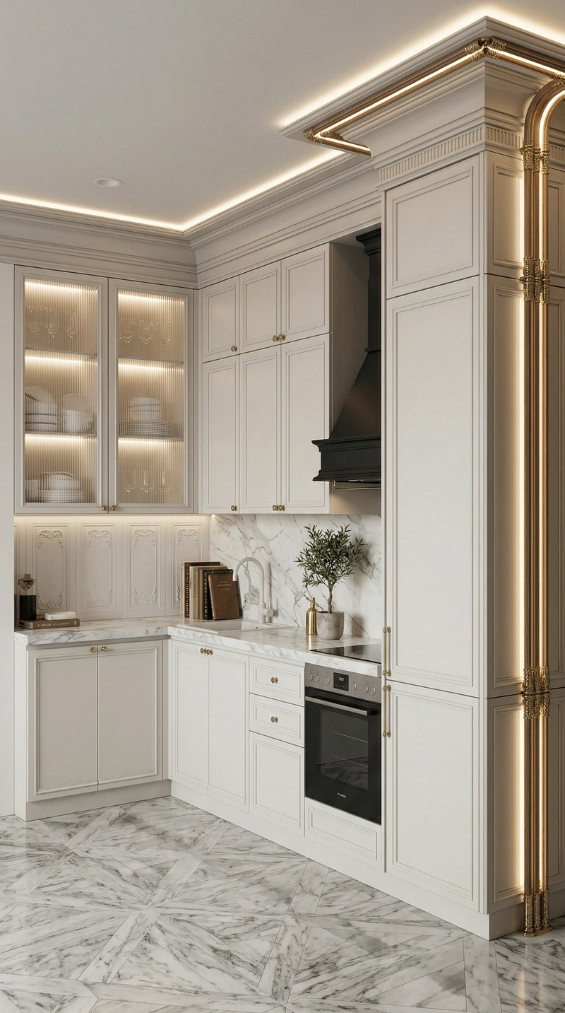 Дизайн интерьера в стиле Классика — Кухня от нейросети RoomGPT