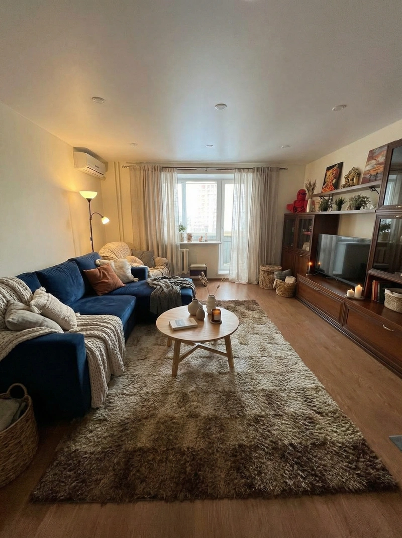 Дизайн интерьера в стиле Хюгге — Гостиная от нейросети RoomGPT