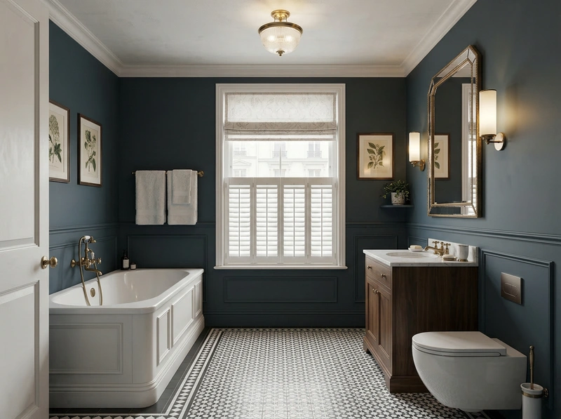 Дизайн ванной в стиле Классика — фото интерьера от нейросети RoomGPT