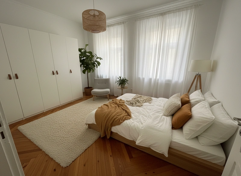 Дизайн интерьера в стиле Хюгге — Спальня от нейросети RoomGPT