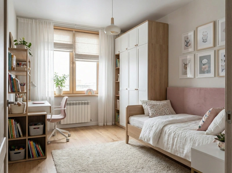 Дизайн интерьера в стиле Сканди — Детская от нейросети RoomGPT