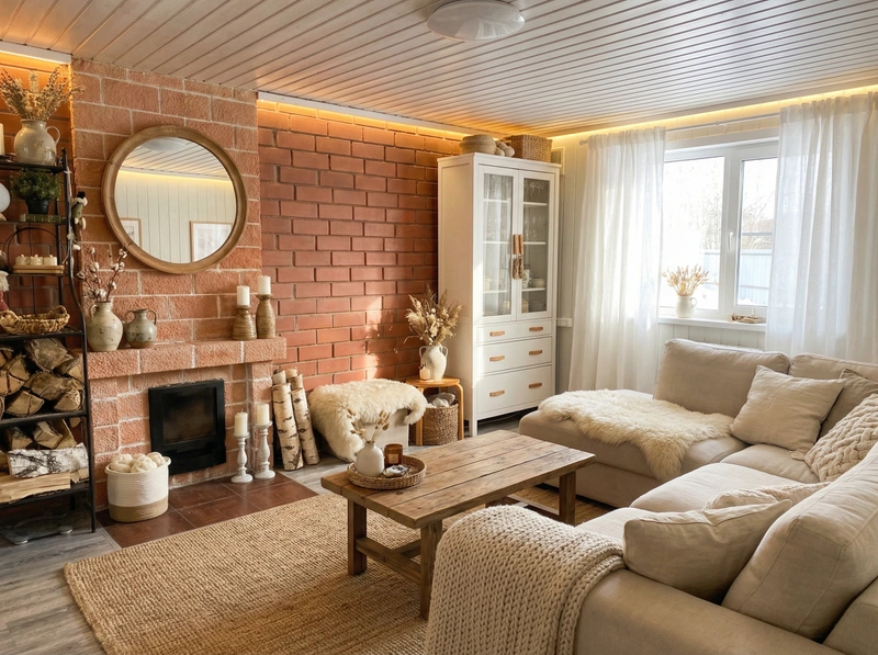 Дизайн интерьера в стиле Хюгге — Гостиная от нейросети RoomGPT