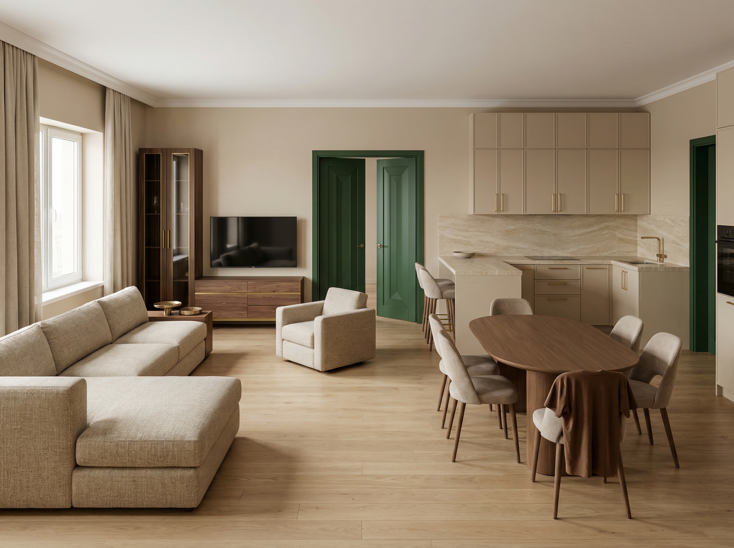 Дизайн гостиной в стиле Контемпорари — фото интерьера от нейросети RoomGPT