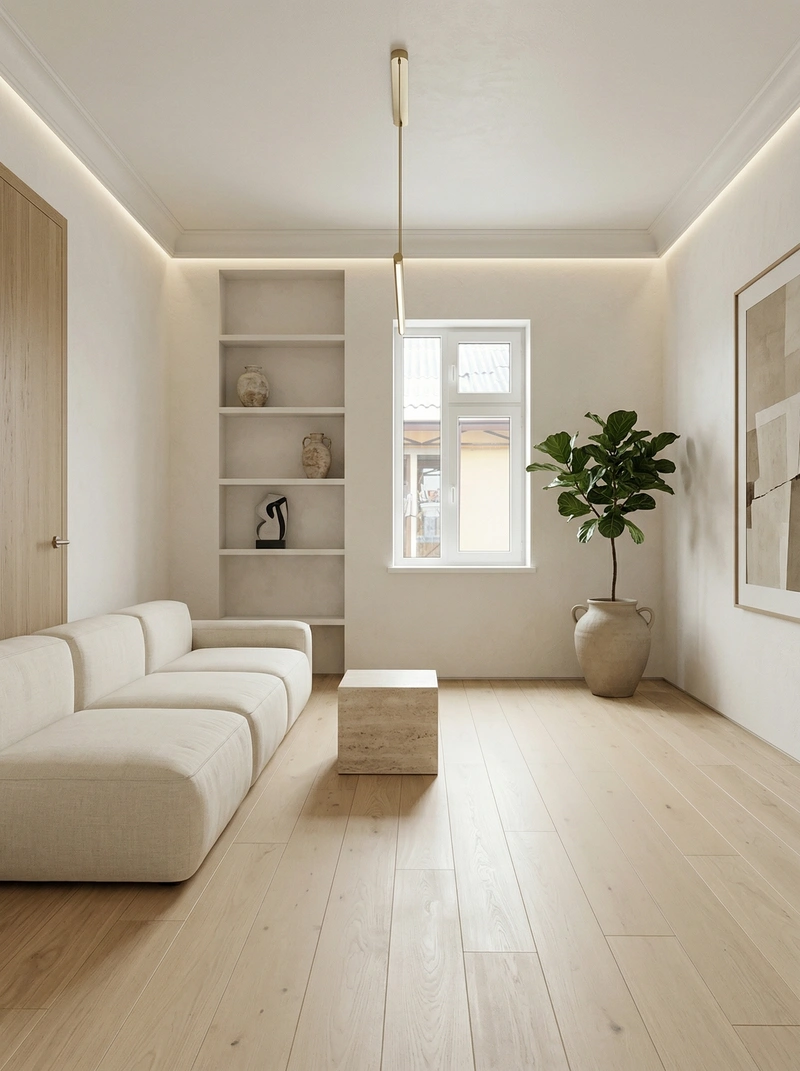 Дизайн гостиной в стиле Минимализм — фото интерьера от нейросети RoomGPT