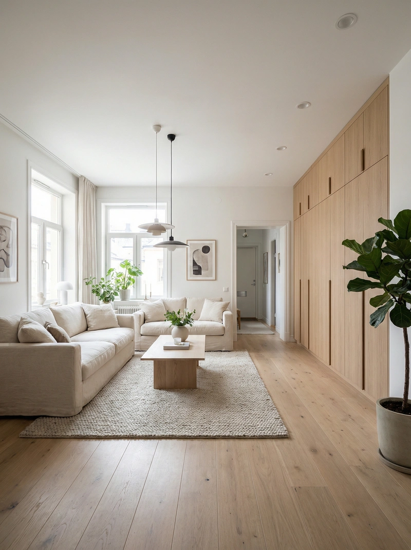 Дизайн интерьера в стиле Сканди — Гостиная от нейросети RoomGPT