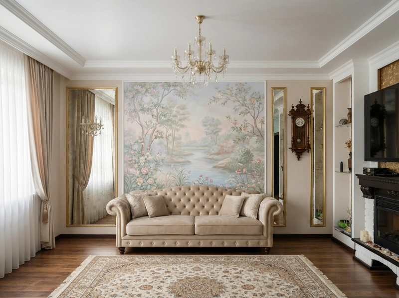 Дизайн интерьера в стиле Классика — Гостиная от нейросети RoomGPT