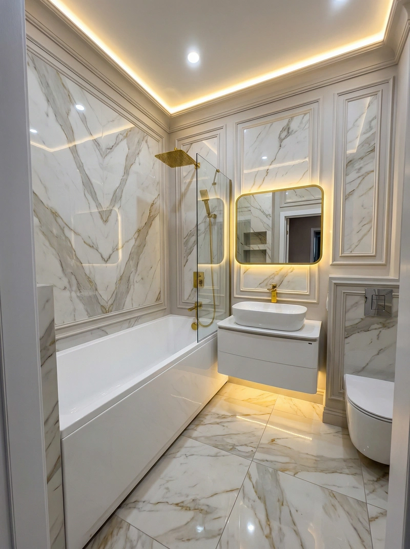 Дизайн интерьера в стиле Классика — Ванная от нейросети RoomGPT