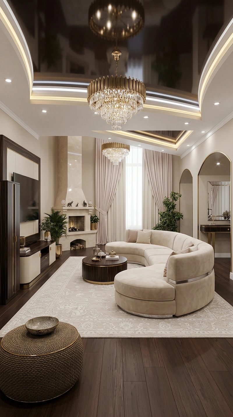 Дизайн гостиной в стиле Неоклассика — фото интерьера от нейросети RoomGPT