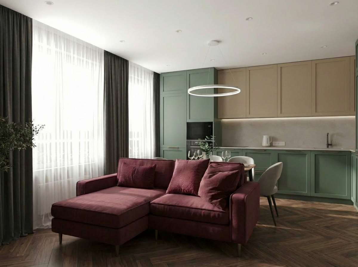 Дизайн гостиной в стиле Эклектика — фото интерьера от нейросети RoomGPT