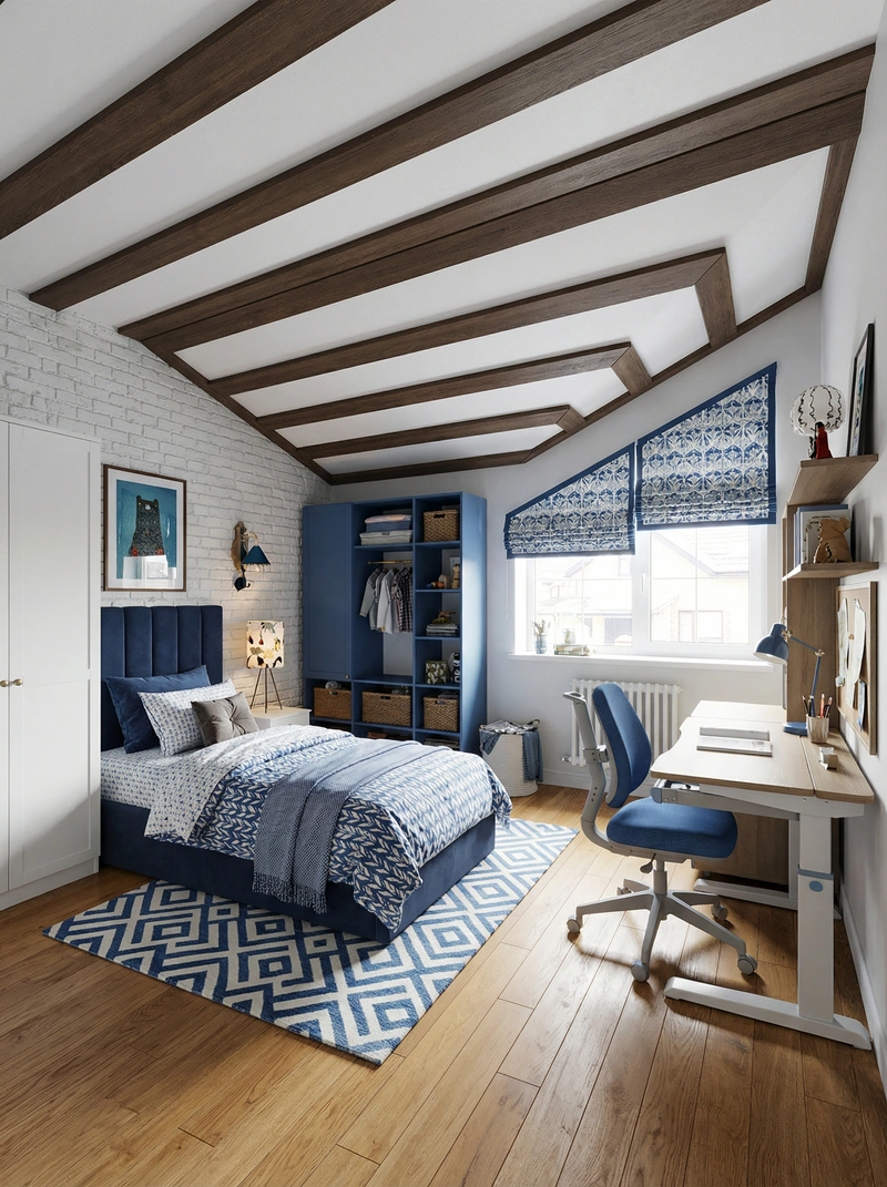 Дизайн интерьера в стиле Эклектика — Детская от нейросети RoomGPT