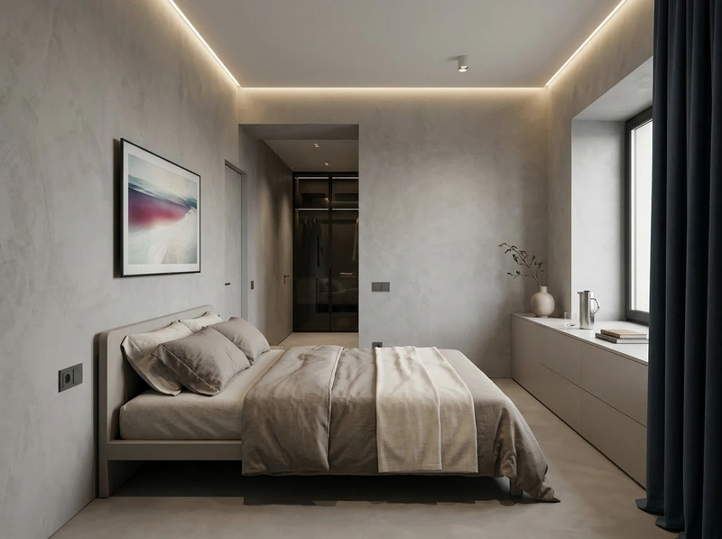 Дизайн интерьера в стиле Минимализм — Спальня от нейросети RoomGPT