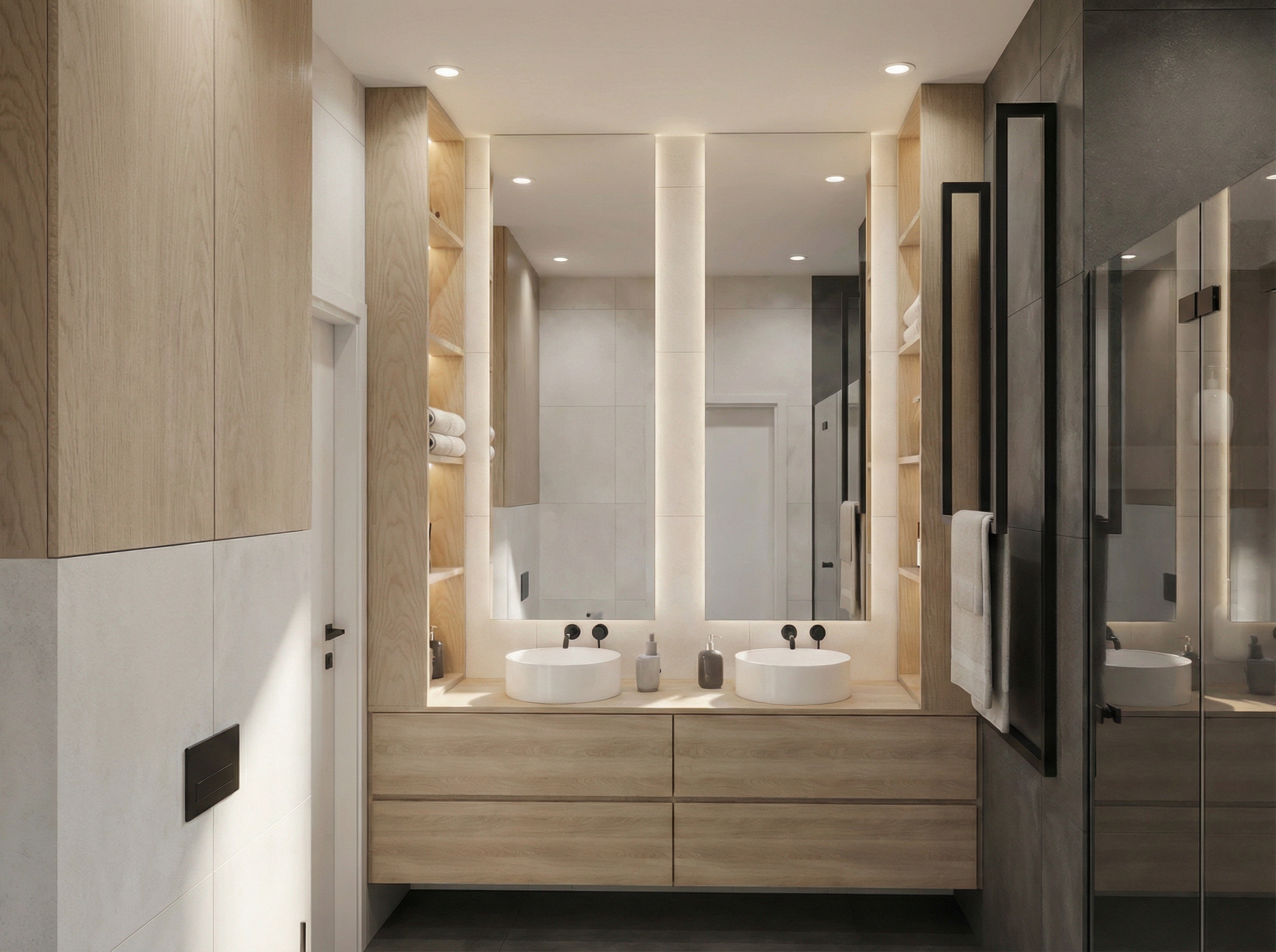 Дизайн ванной в стиле Контемпорари — фото интерьера от нейросети RoomGPT