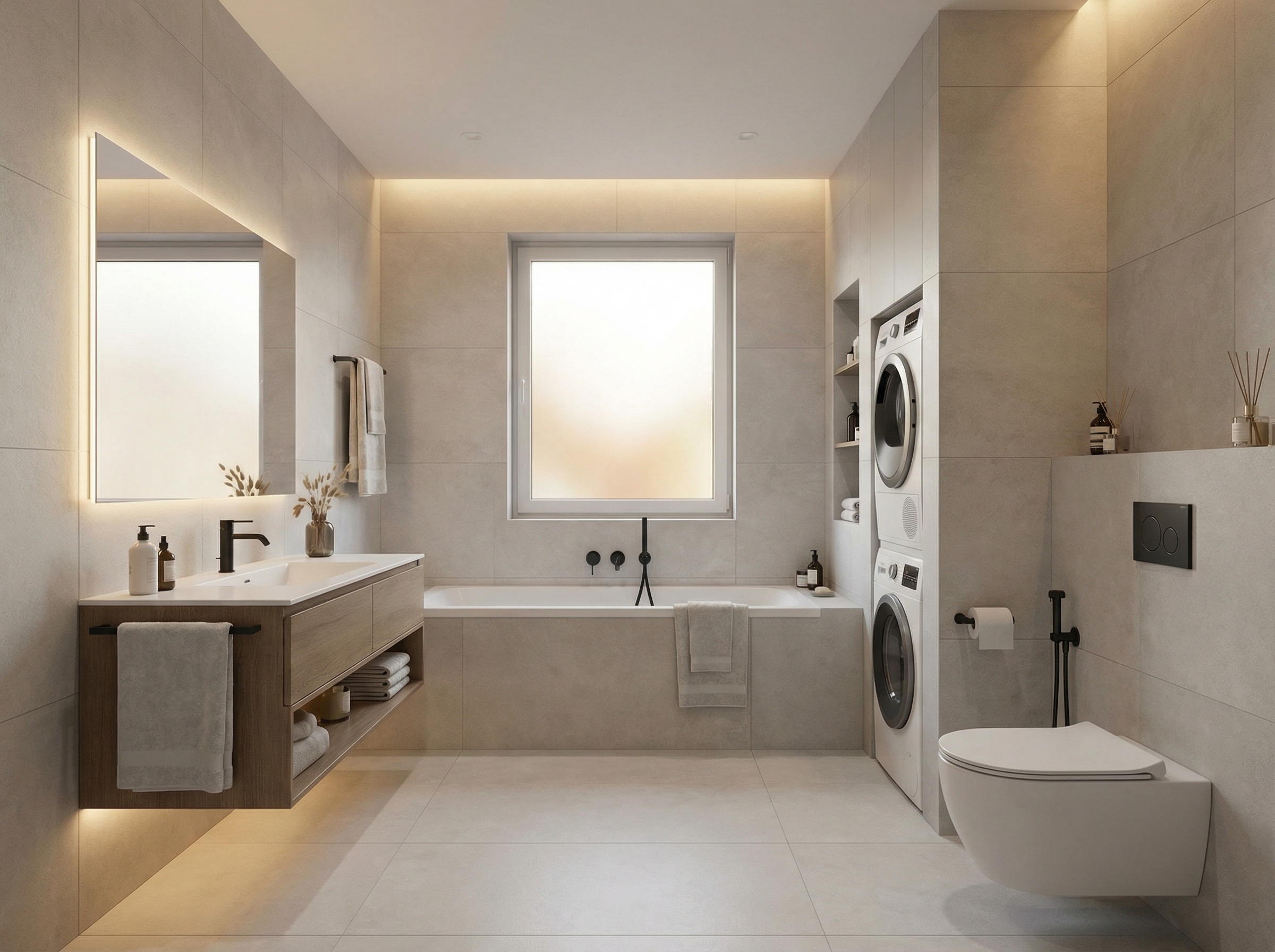 Дизайн ванной в стиле Минимализм — фото интерьера от нейросети RoomGPT