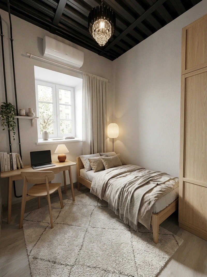 Дизайн интерьера в стиле Хюгге — Спальня от нейросети RoomGPT