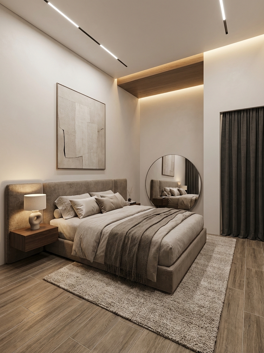Дизайн спальни в стиле Минимализм — фото интерьера от нейросети RoomGPT