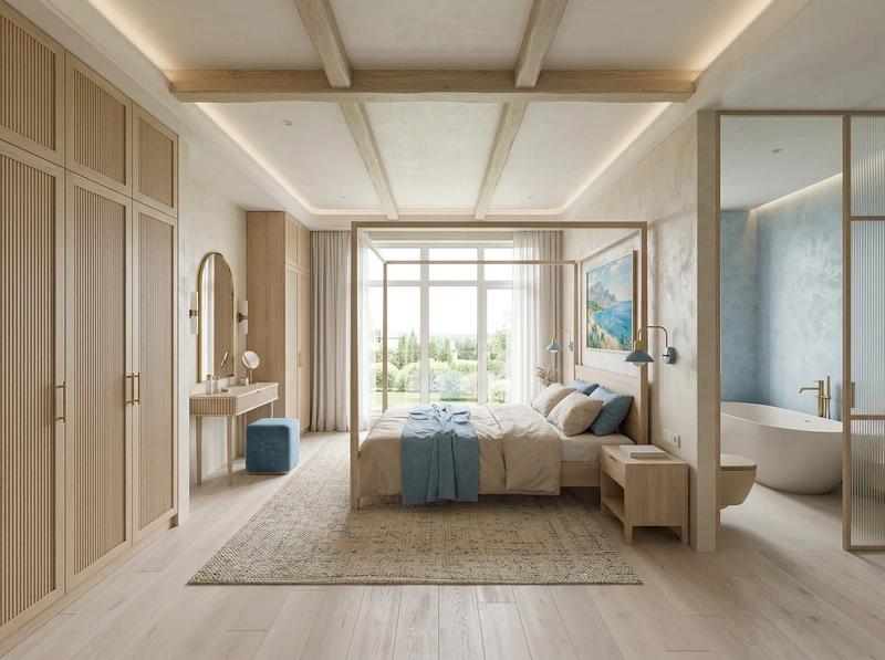 Дизайн интерьера в стиле Сканди — Спальня от нейросети RoomGPT