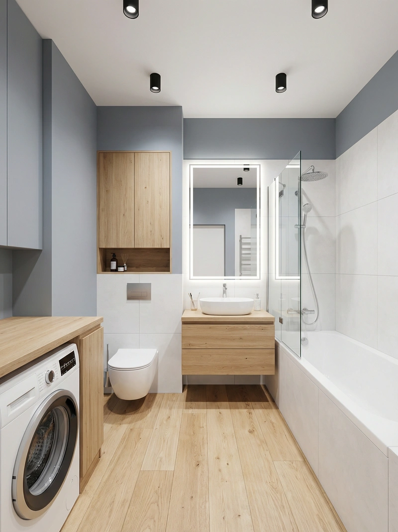 Дизайн интерьера в стиле Сканди — Ванная от нейросети RoomGPT