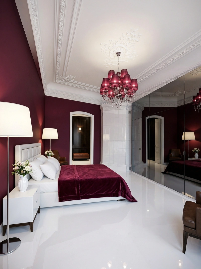 Дизайн спальни в стиле Блэктэк — фото интерьера от нейросети RoomGPT