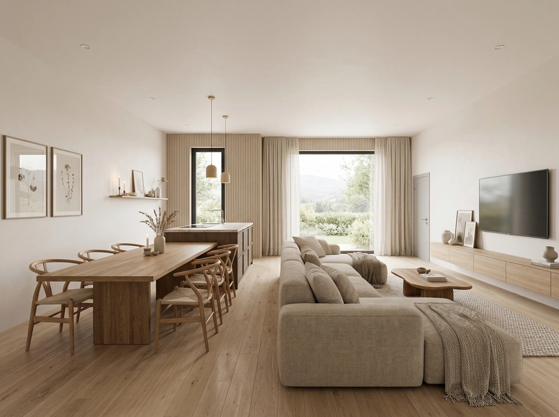 Дизайн интерьера в стиле Хюгге — Гостиная от нейросети RoomGPT