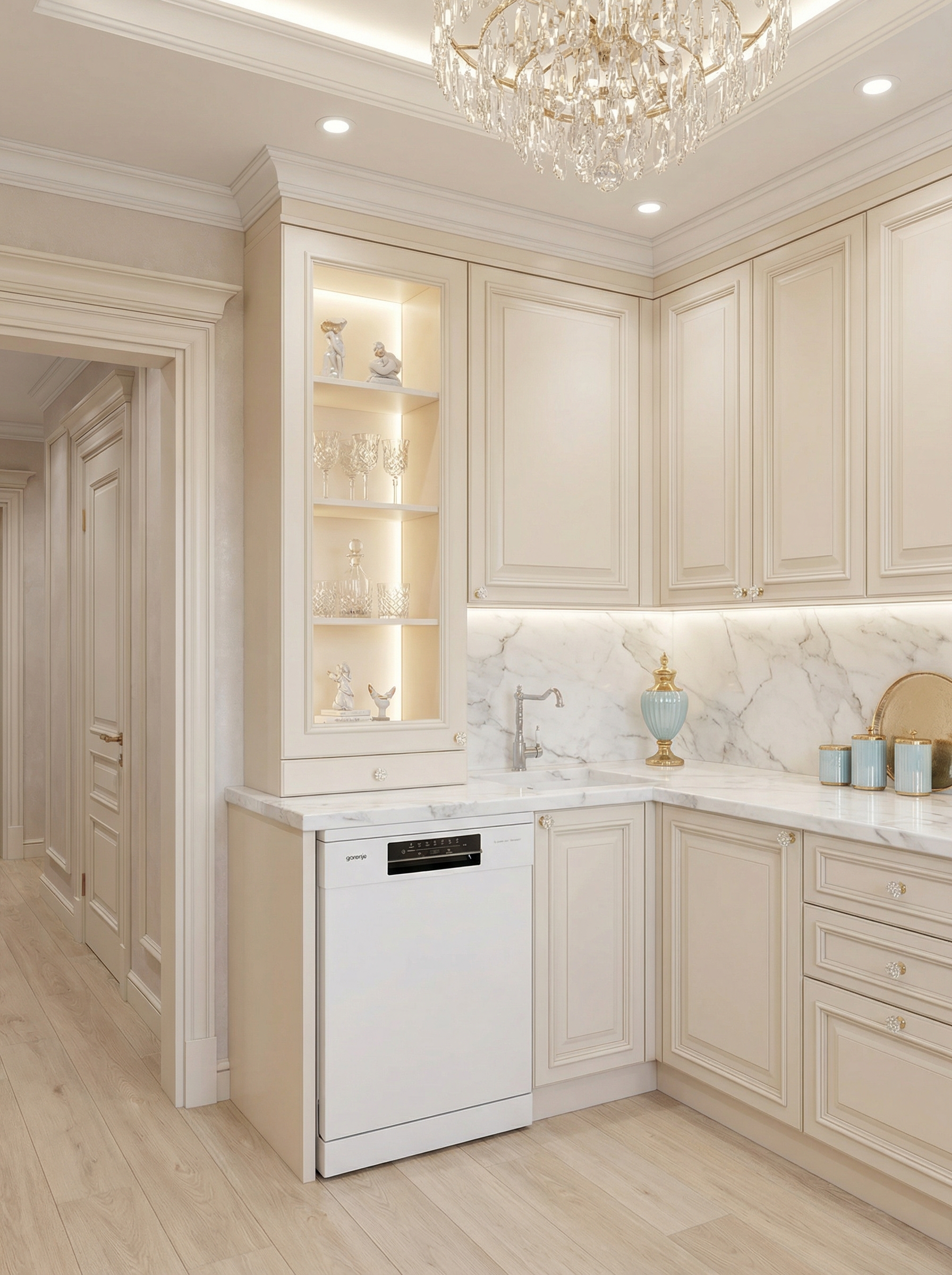 Дизайн кухни в стиле Классика — фото интерьера от нейросети RoomGPT