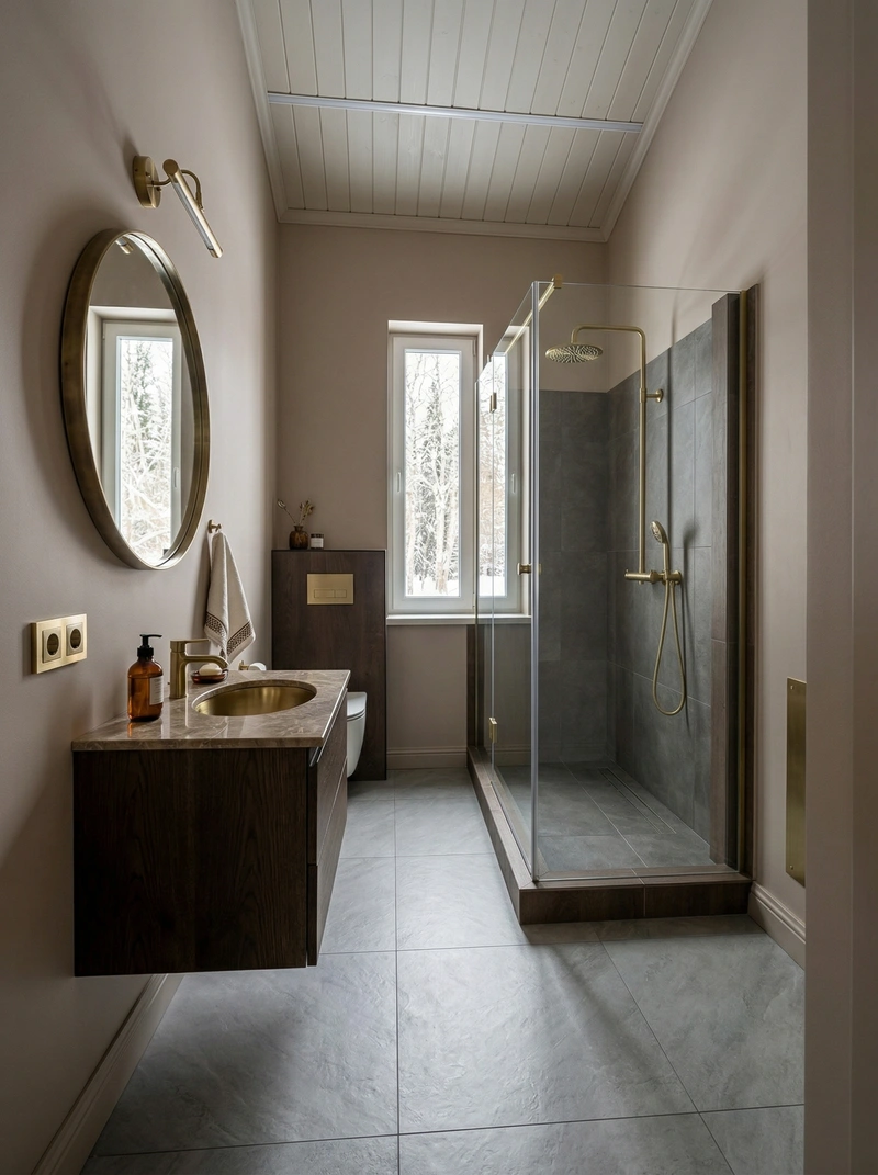 Дизайн ванной в стиле Классика — фото интерьера от нейросети RoomGPT