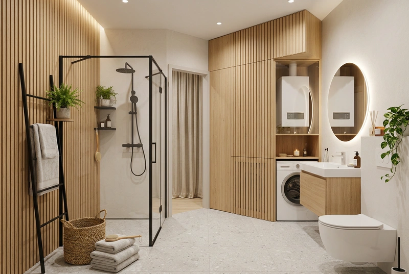 Дизайн интерьера в стиле Хюгге — Ванная от нейросети RoomGPT