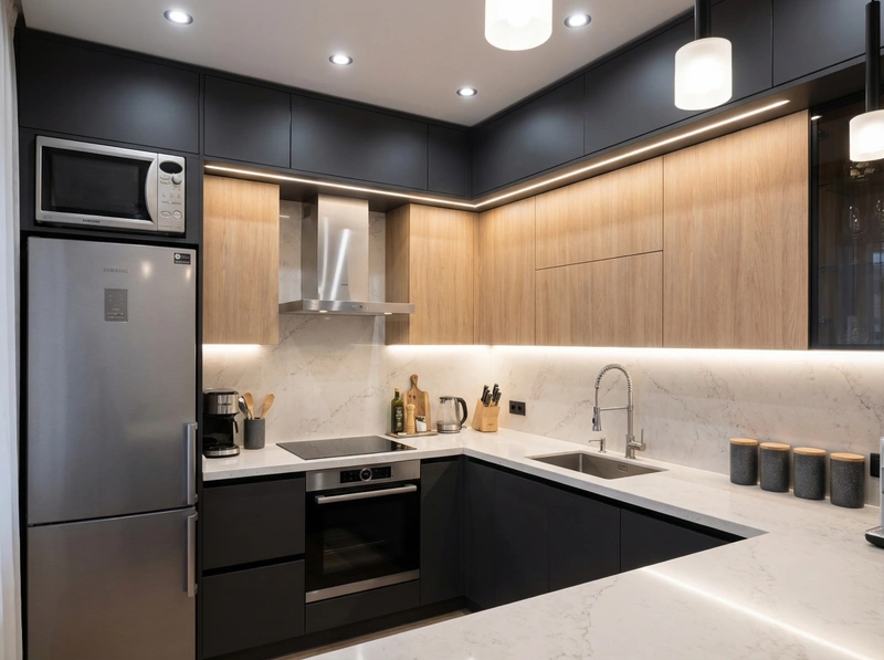 Дизайн интерьера в стиле Контемпорари — Гостиная от нейросети RoomGPT