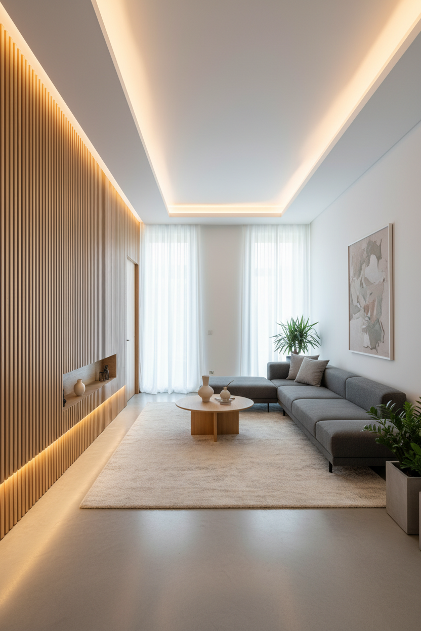 Дизайн гостиной в стиле Минимализм — фото интерьера от нейросети RoomGPT