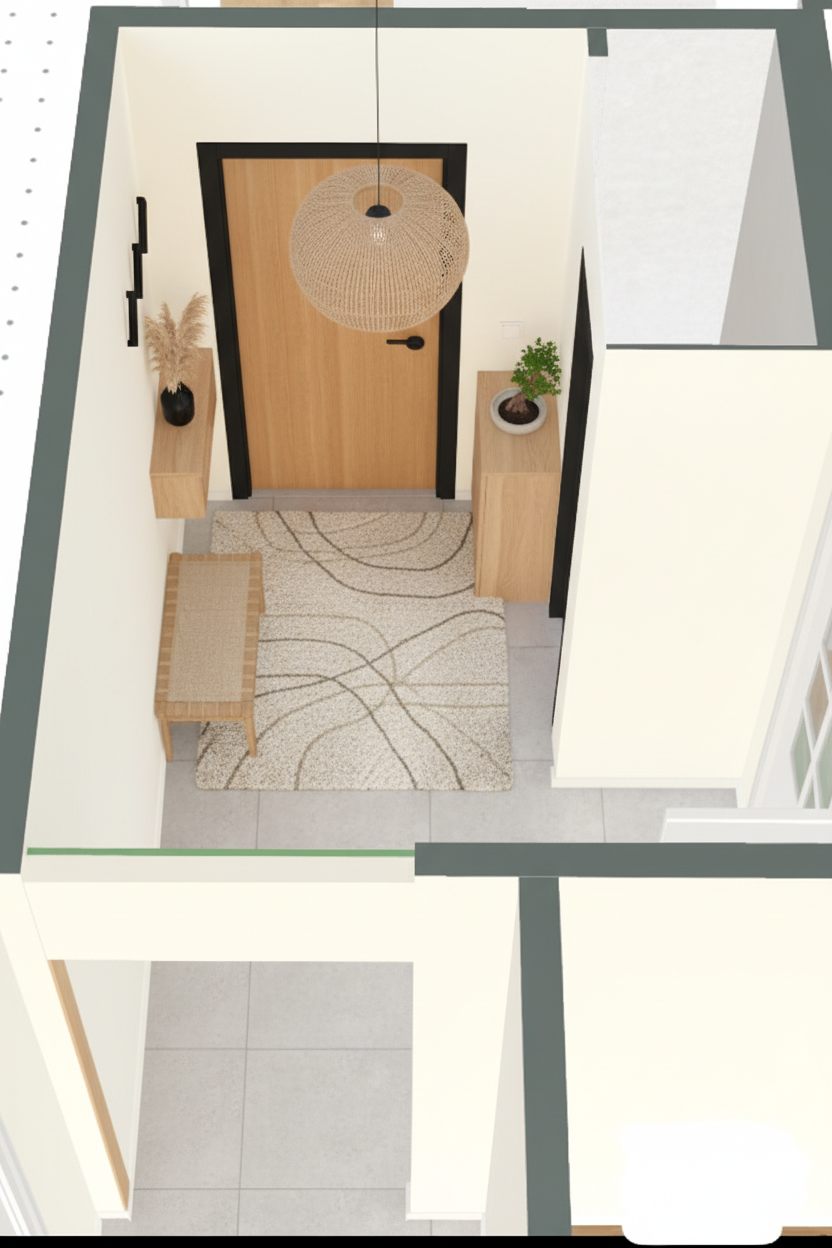 Дизайн гостиной в стиле Japandi — фото интерьера от нейросети RoomGPT