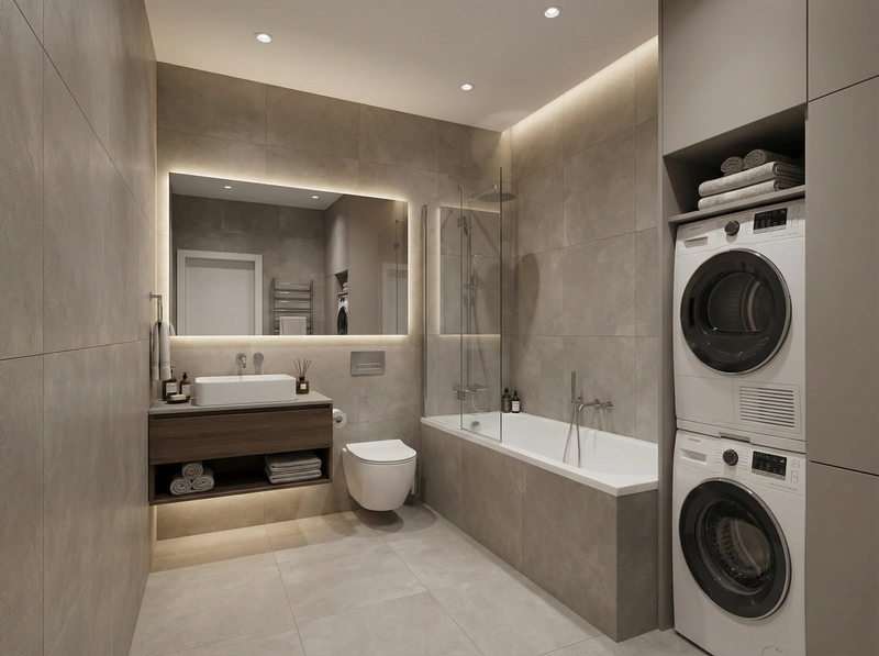 Дизайн ванной в стиле Минимализм — фото интерьера от нейросети RoomGPT