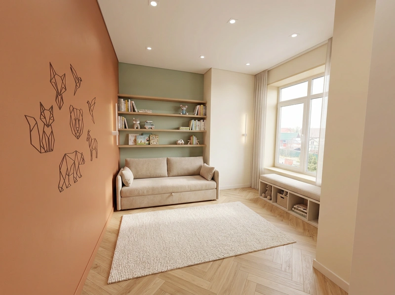 Дизайн интерьера в стиле Контемпорари — Детская от нейросети RoomGPT