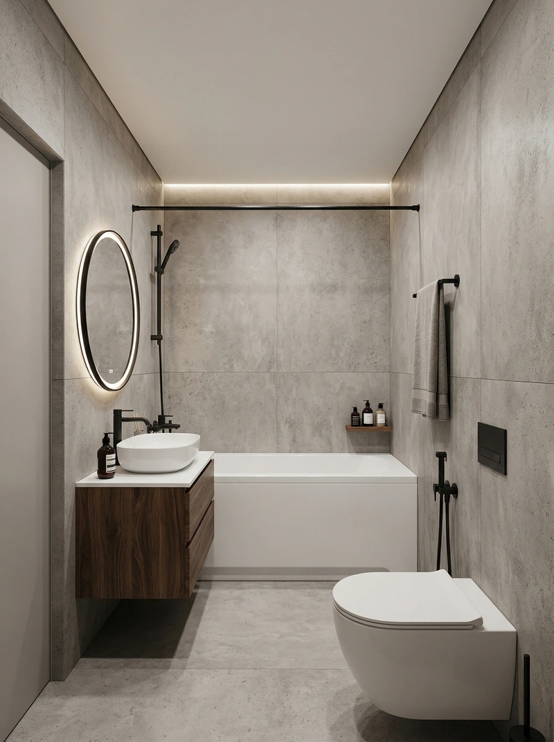 Дизайн ванной в стиле Минимализм — фото интерьера от нейросети RoomGPT