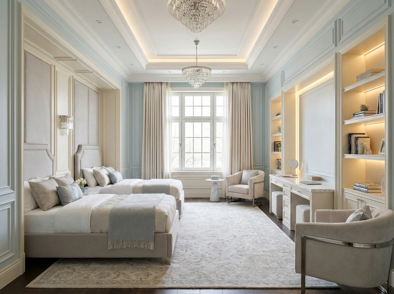 Дизайн детской в стиле Классика — фото интерьера от нейросети RoomGPT