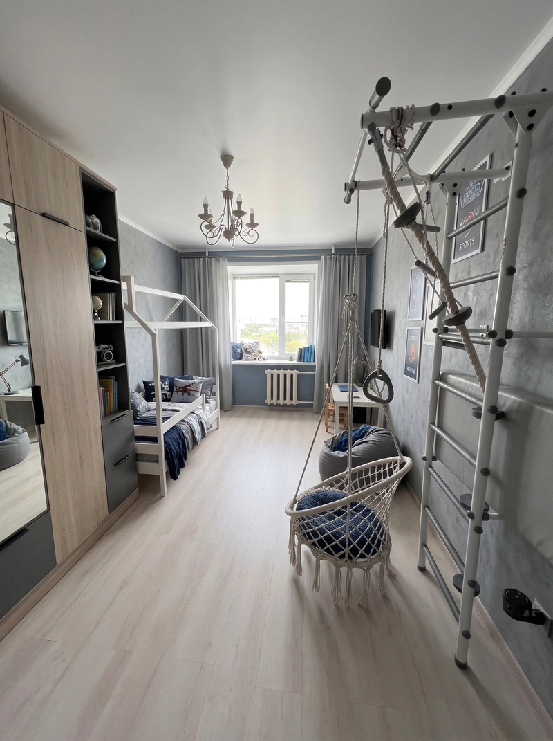 Дизайн детской в стиле Без стиля — фото интерьера от нейросети RoomGPT