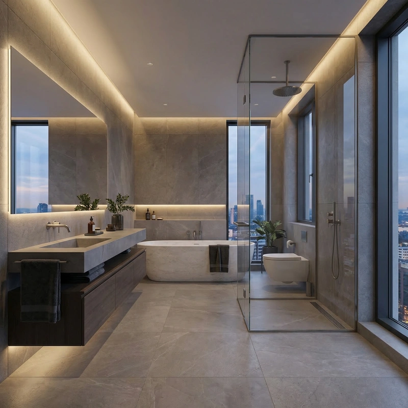 Дизайн интерьера в стиле Минимализм — Ванная от нейросети RoomGPT