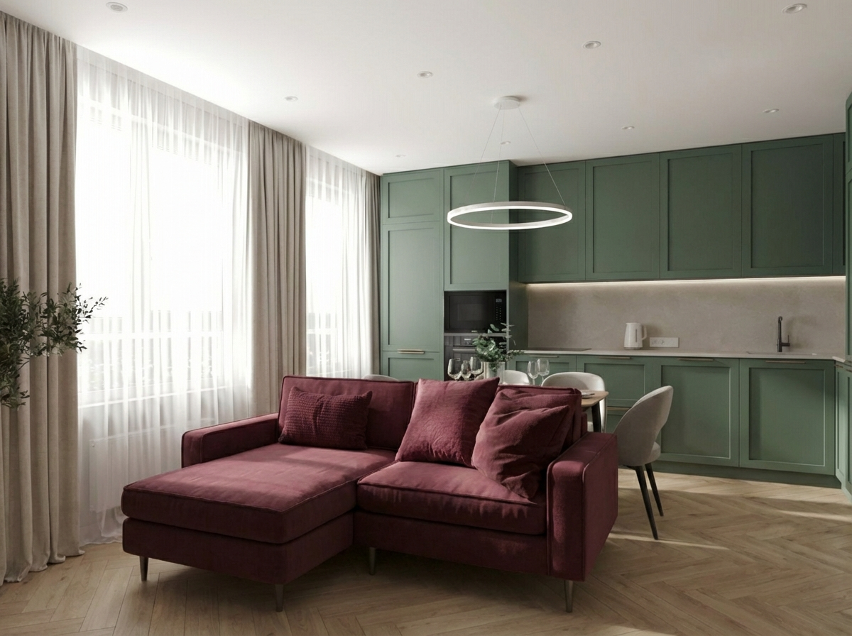 Дизайн гостиной в стиле Эклектика — фото интерьера от нейросети RoomGPT