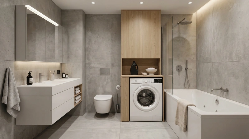 Дизайн интерьера в стиле Минимализм — Ванная от нейросети RoomGPT