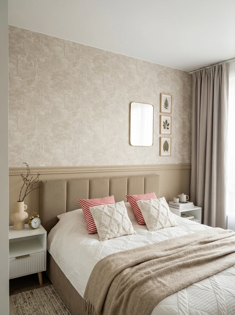 Дизайн спальни в стиле Сканди — фото интерьера от нейросети RoomGPT