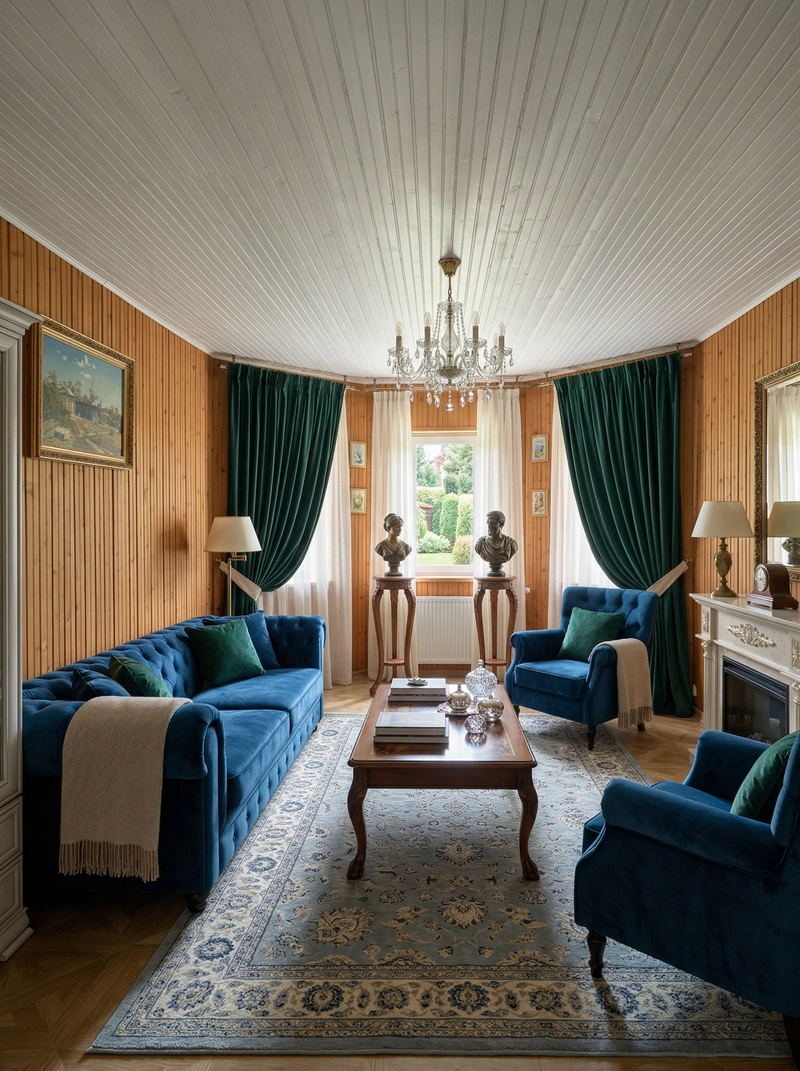 Дизайн интерьера в стиле Классика — Гостиная от нейросети RoomGPT